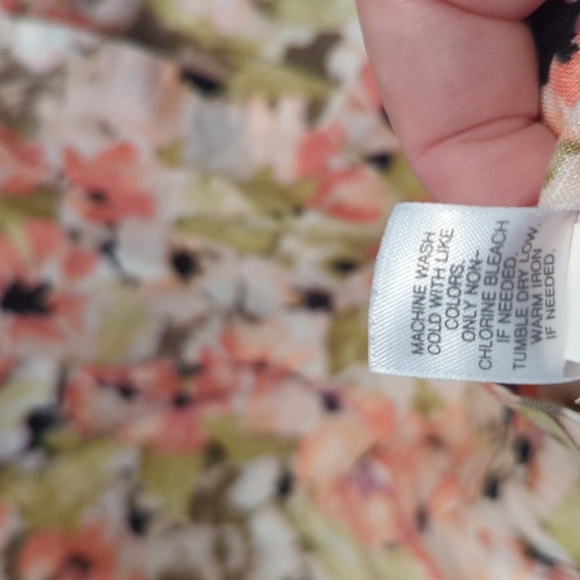 J Jill 100% Linen Watercolor Floral Dress w/ Button Hem, Pockets Women's Size S - Picture 5 of 6